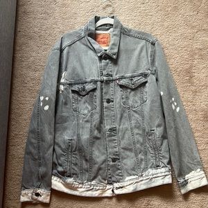 Levi Strauss & Co denim, jean jacket, gray, and white size XL